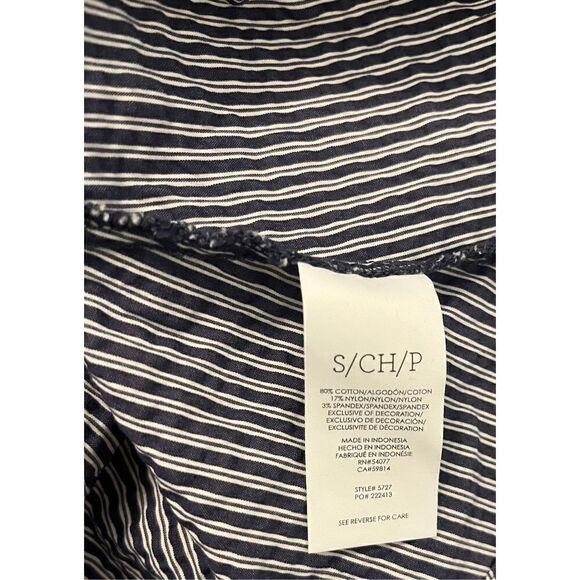 Cabi Blue and White Stripe Flutter Lace Sleeve Top‎ - Picture 5 of 6